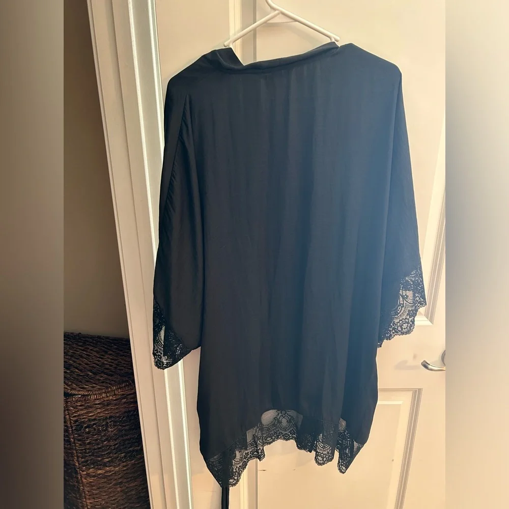 Black Satin Robe - Picture 3 of 4